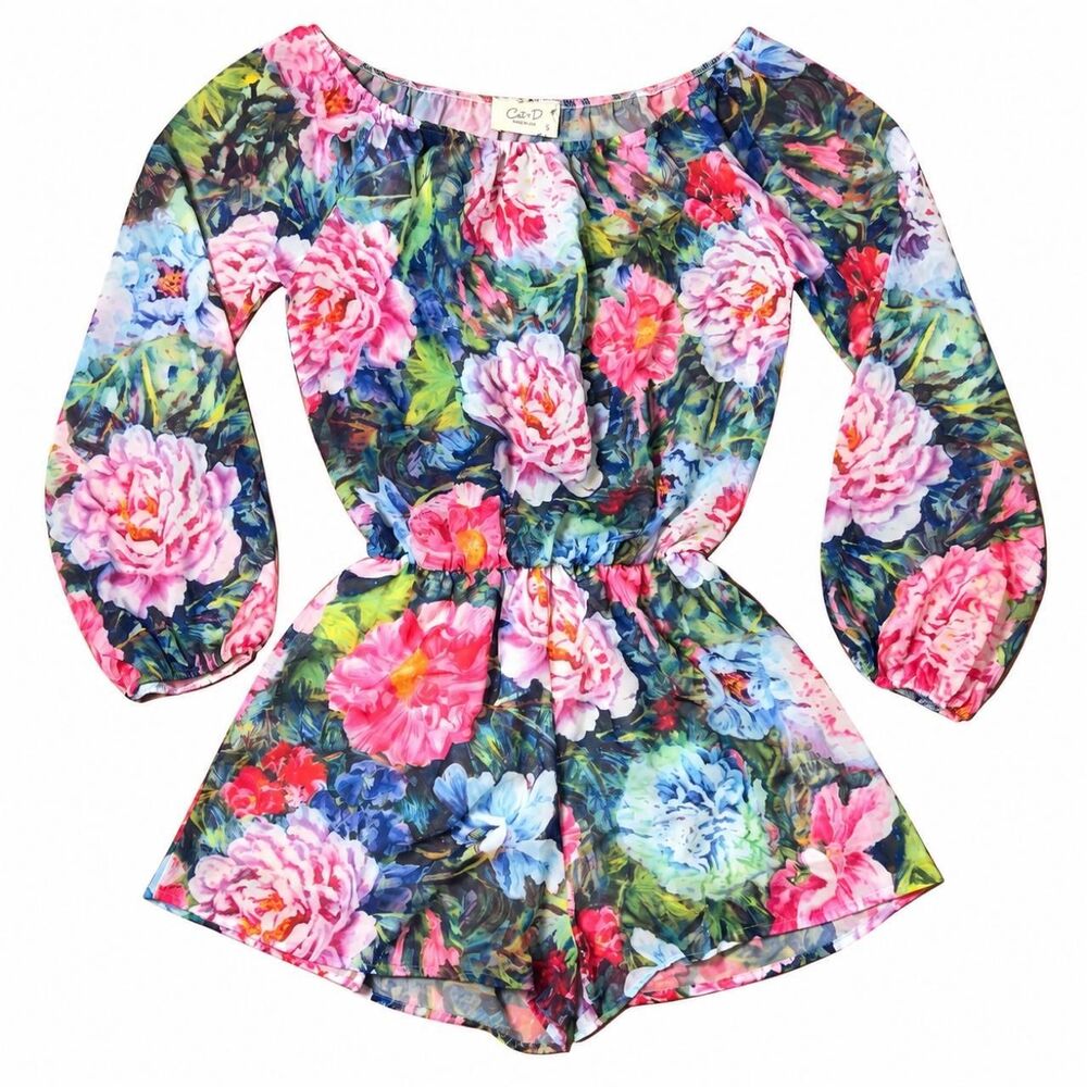 Cat D Floral Romper Small